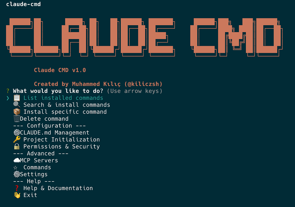 Claude CMD: Claude Code의 명령어 관리를 위한 CLI 도구