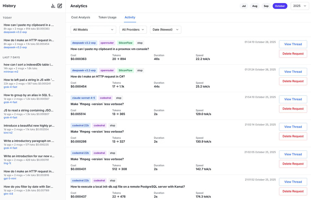 llm.py 화면 예시: Monthly Activity Log