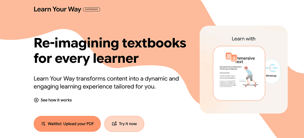 Learn Your Way: 생성형 AI를 사용하여 교과서를 재창조하는 Google의 새로운 교육 AI 프로젝트