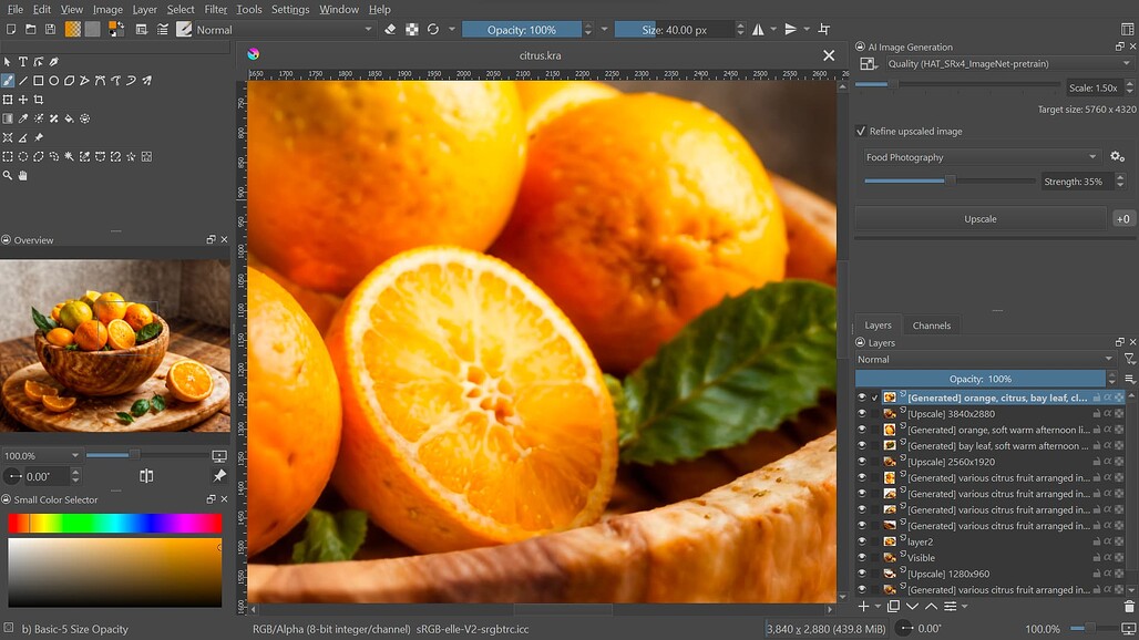 Krita AI Diffusion - Upscaling to improve image quality and add details