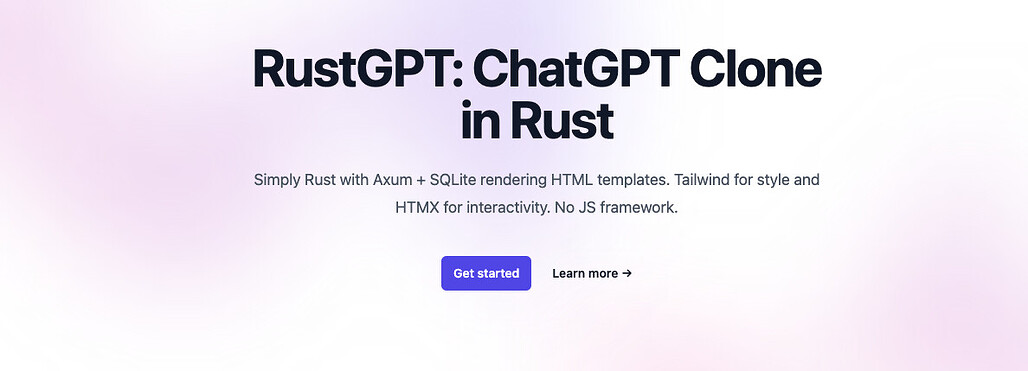[GN] RustGPT🦀✨ - Rust+Htmx+SQLite로 만든 ChatGPT UI