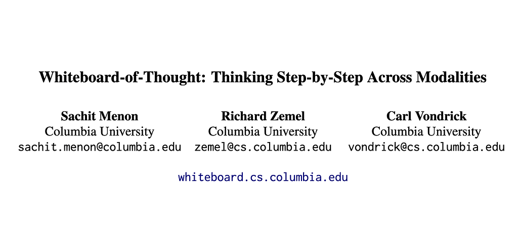 Whiteboard-of-Thought, Multimodal을 위한 시각적 CoT(Chain-of-Thought)에 대한 연구