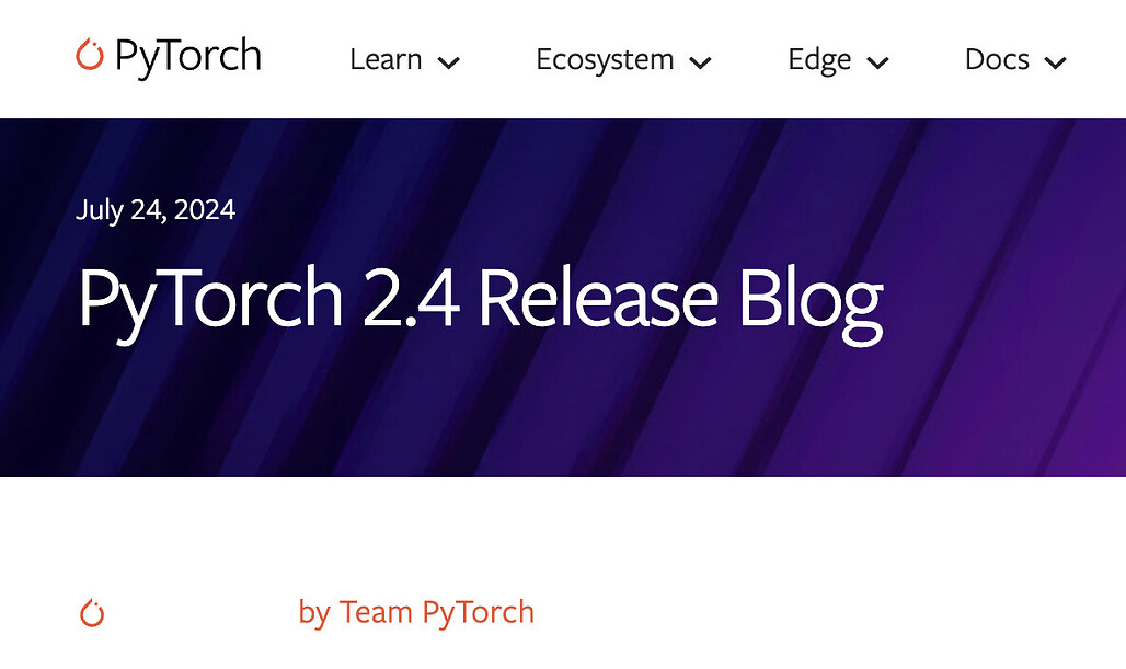 PyTorch 2.4 출시 소개