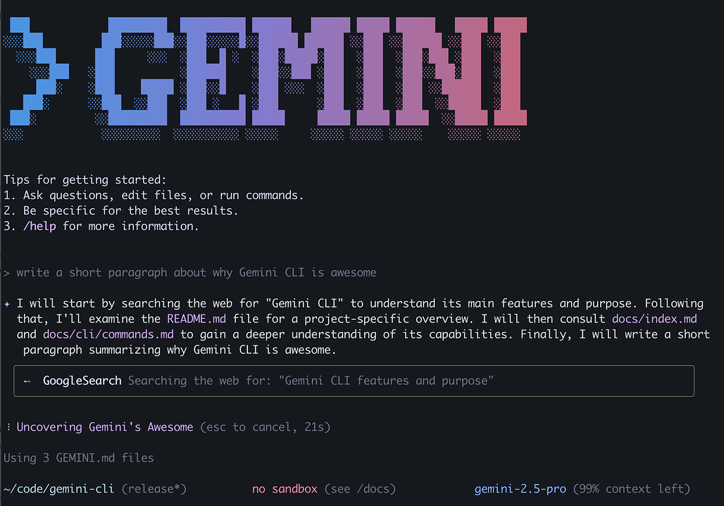 Gemini CLI: Google Gemini 기반의 AI 워크플로우 자동화 도구