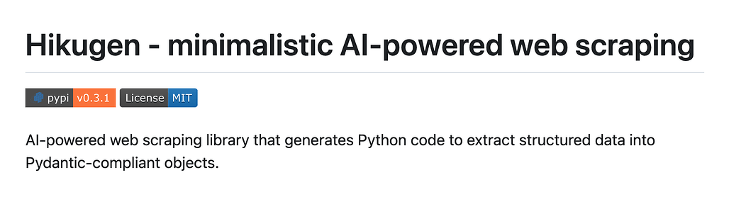 Hikugen: LLM을 사용하여 구조화된 데이터를 추출하는 코드를 생성하는 Web Crawler 생성 도구