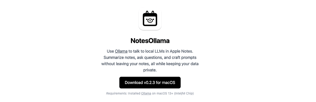 [GN] NotesOllama - 애플 메모 앱 안에서 LLM과 대화하기