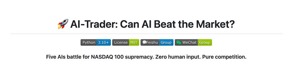 AI-Trader: AI 모델이 자율적인 의사결정으로 주식 거래를 수행하도록 설계된 오픈소스 프로젝트
