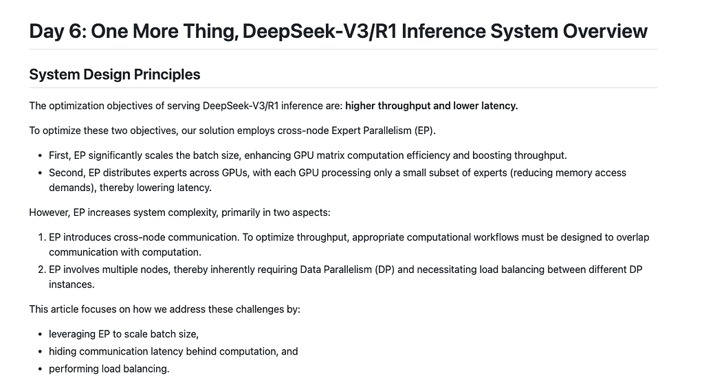DeepSeek-V3/R1 추론 시스템 개요 공개 (feat. DeepSeek OpenInfra)