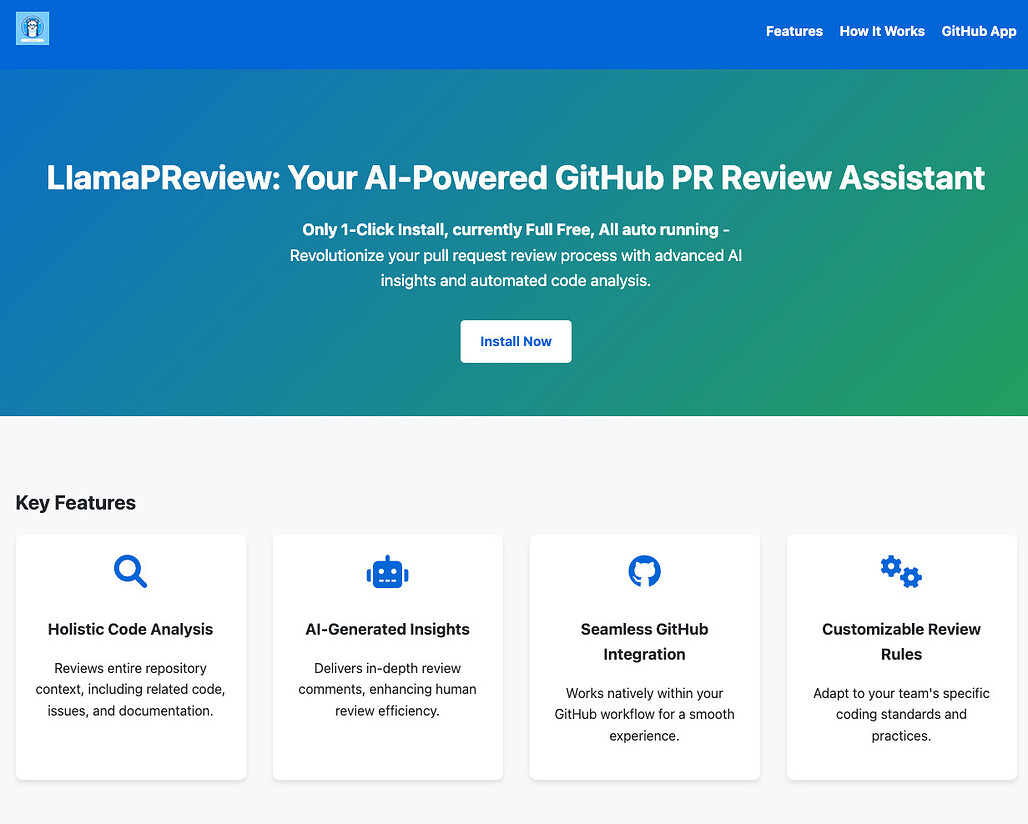 LlamaPReview, GitHub Pull Request를 자동으로 검토하는 AI 도구 (feat. GitHub Marketplace)