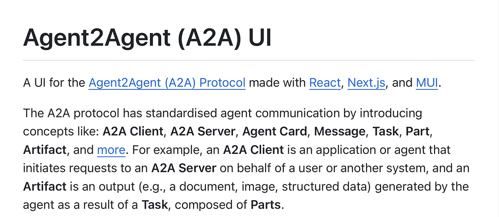 Agent2Agent(A2A) UI: Agent 간 통신(A2A) 프로토콜 위한 통합 UI