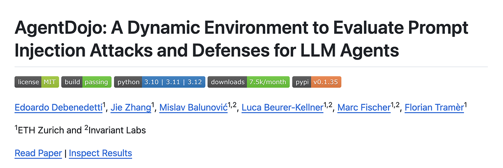 AgentDojo: LLM 에이전트의 프롬프트 인젝션 공격과 방어를 평가하는 동적 실험 플랫폼