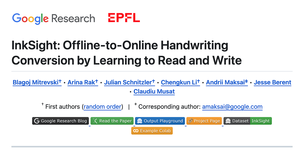 InkSight, 필기체를 디지털 잉크로 변환하는 프로젝트 (feat. Google Research)