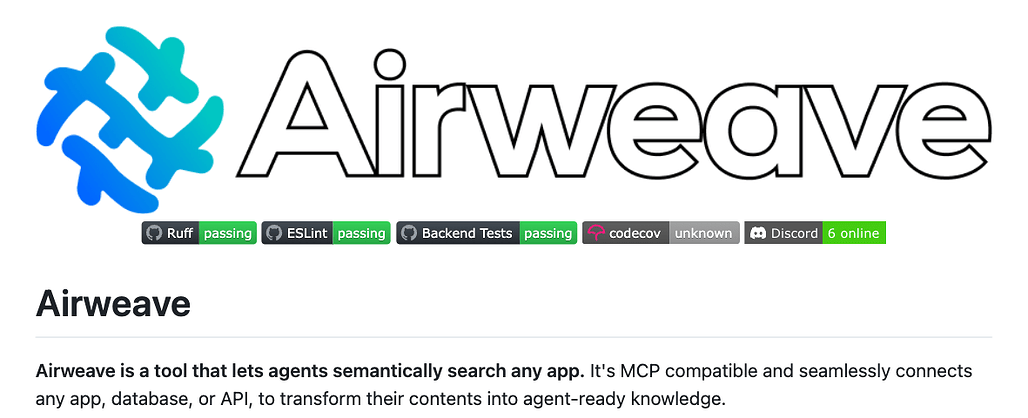 Airweave: 모든 앱을 에이전트 친화적인 지식으로 전환하는 오픈소스 도구