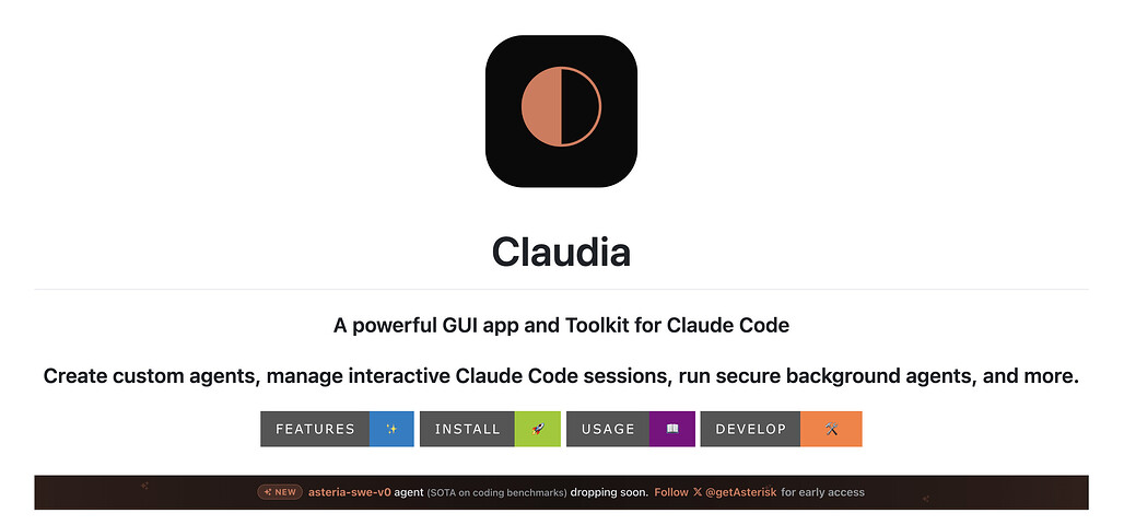 Claudia: Claude Code를 위한 강력한 GUI App 및 Toolkit