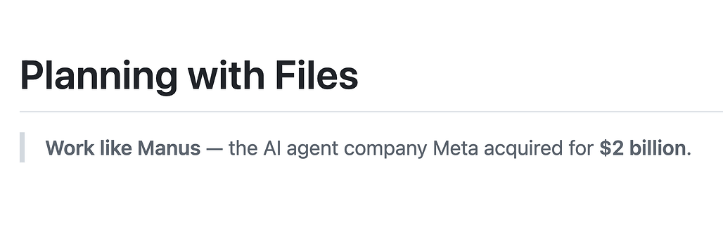 Planning with Files: Markdown 파일을 에이전트의 작업 기억으로 사용하는 Manus의 동작 방식을 Claude에 적용한 Skill