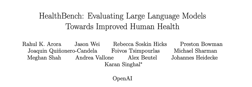 OpenAI, 의료 분야에서의 AI 성능 평가를 위한 HealthBench 공개