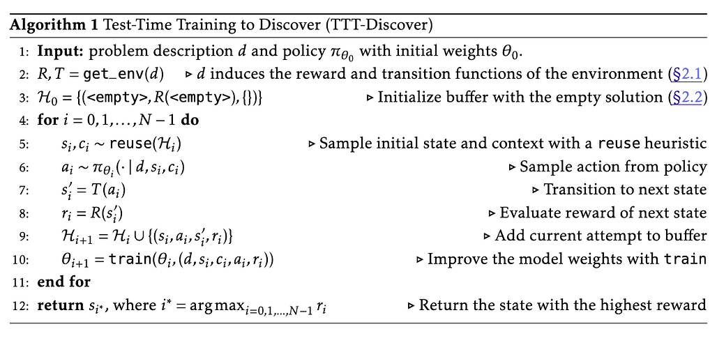 TTT-Discover: 추론 시점의 학습을 통한 발견 / Learning to Discover at Test Time
