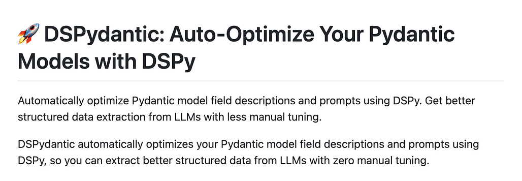 DSPydantic: DSPy를 활용한 Pydantic 모델 자동 최적화 도구