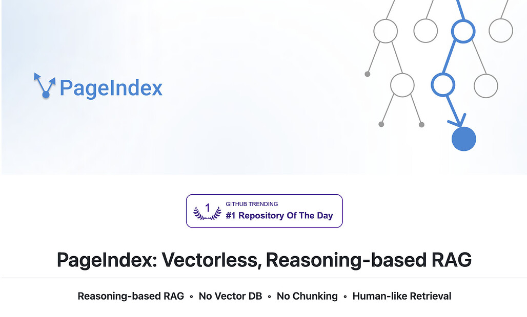PageIndex: 벡터 DB와 청킹 없이 LLM 추론으로 문서를 검색하는 계층형 인덱스 기반 RAG 시스템