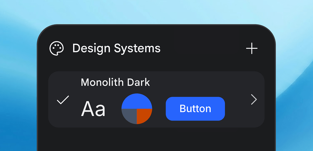 Stitch의 디자인 시스템(Design Systems) 패널