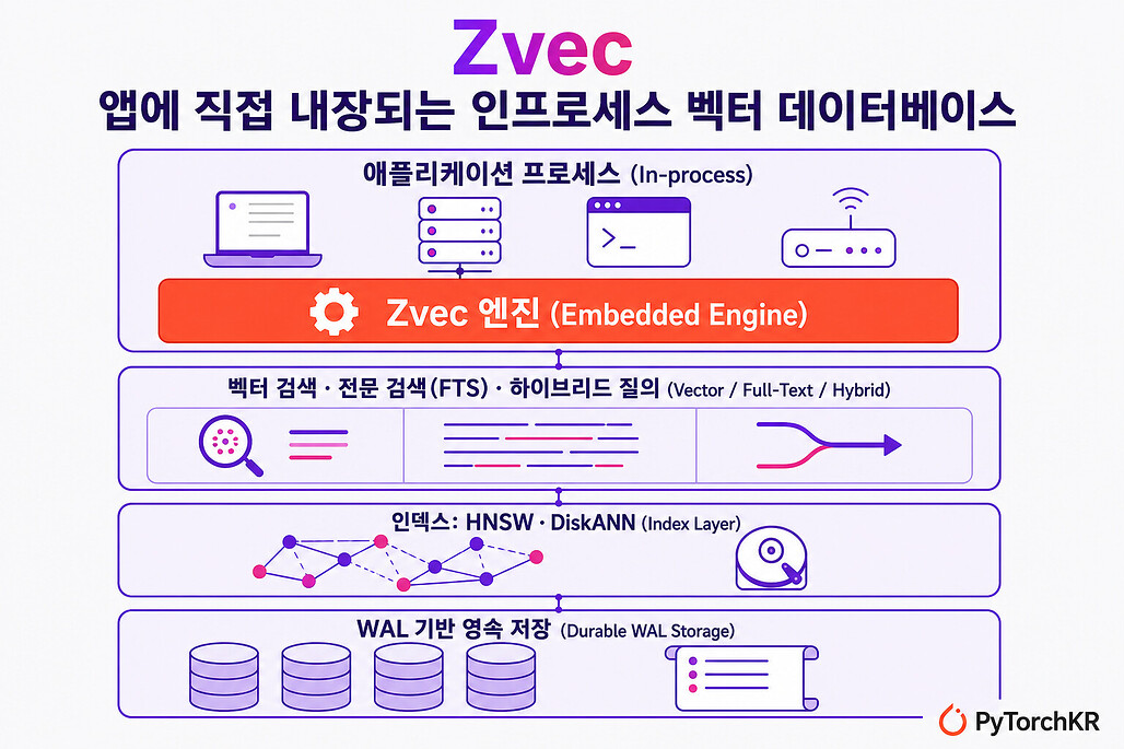 Zvec: 앱에 직접 내장되는 인프로세스 벡터 데이터베이스