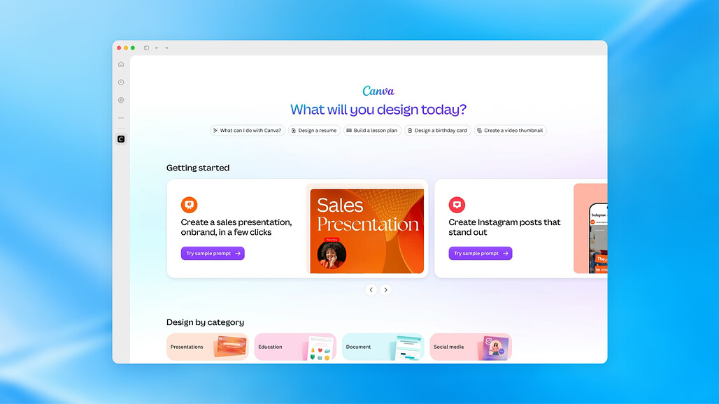 ChatGPT 사이드바에 표시된 Canva 플러그인 확장