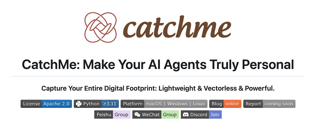 CatchMe: 나의 모든 디지털 활동을 기억하고 AI 에이전트를 개인화하는 오픈소스 메모리 시스템 (feat. HKUDS)