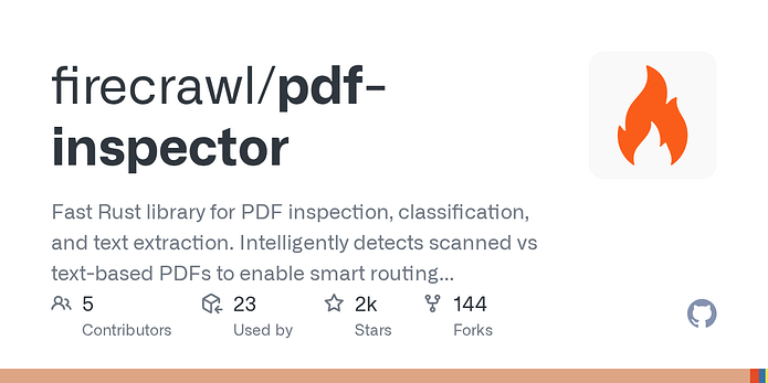 pdf-inspector: OCR 없이 PDF를 분류하고 마크다운으로 추출하는 Rust 라이브러리 (feat. firecrawl ...