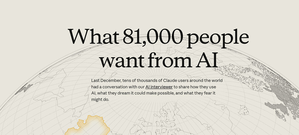 Anthropic 81k Interviews: 159개국, 70개 언어 사용자 80,508명이 말하는 AI가 가져올 미래와 우려사항