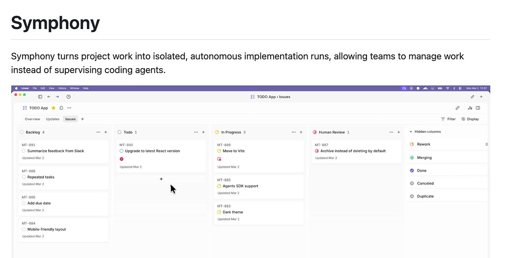 Symphony: OpenAI가 공개한 AI 에이전트 기반 자율 개발 관리 도구