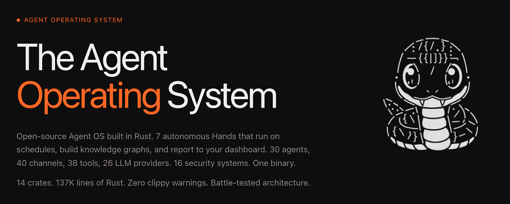 오픈팡(OpenFang): 다중 에이전트들을 독립적인 프로세스로 동작하게 하는 러스트(Rust) 기반 초경량 오픈소스 에이전트 운영체제