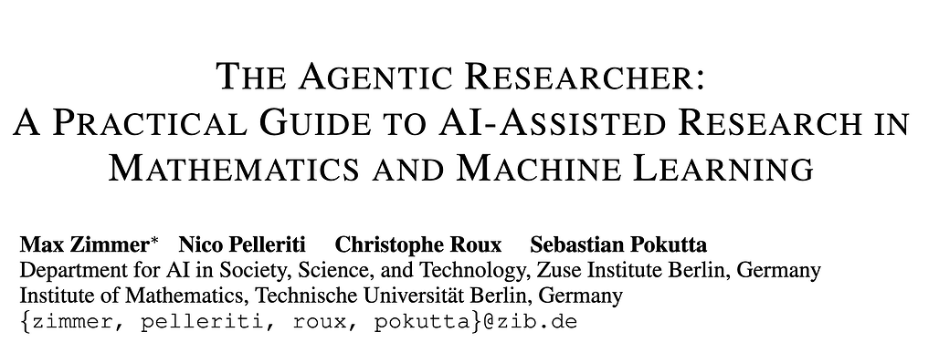 Agentic Researcher: 수학 및 머신러닝 분야에서 인공지능 도구들을 활용하는 현실적인 연구 방법에 대한 논문