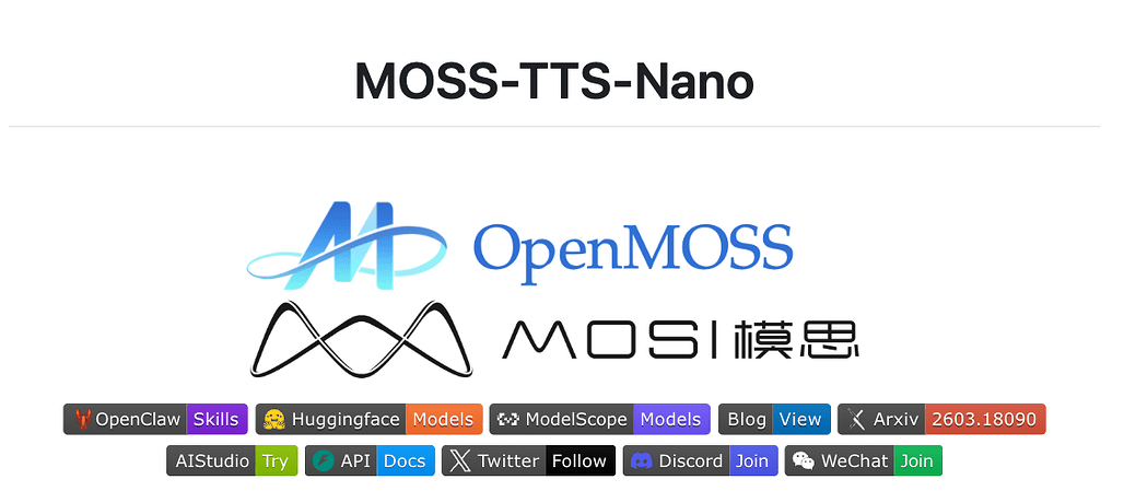 MOSS-TTS-Nano: CPU만으로 실시간 동작하는 0.1B 파라미터 다국어 TTS 모델