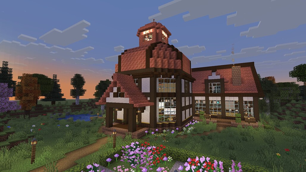 AgentCraft 공식 배너 이미지, 해 질 녘의 AgentCraft 본부 건물