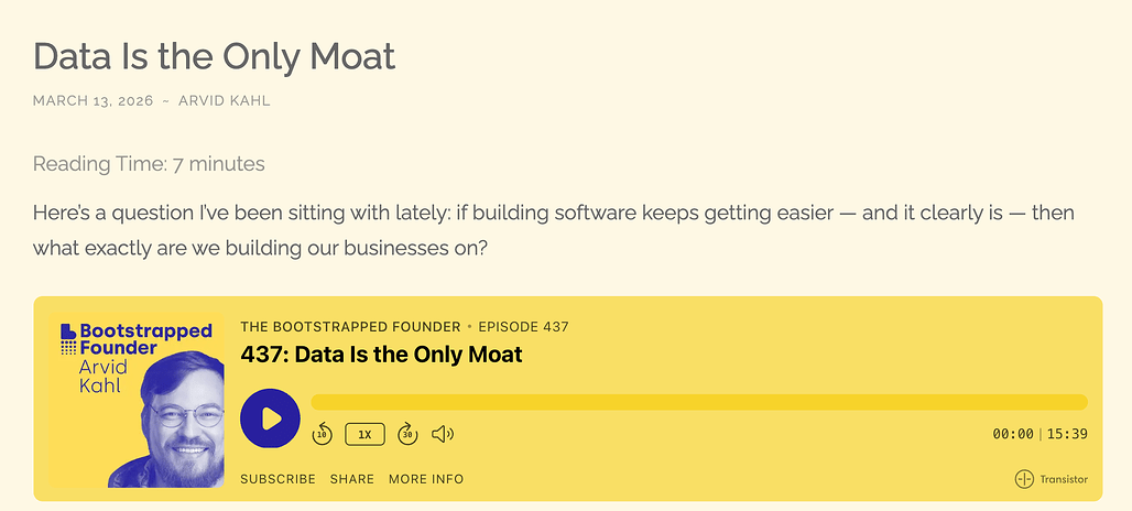 '데이터만이 유일한 해자다 (Data Is the Only Moat)' 글 소개