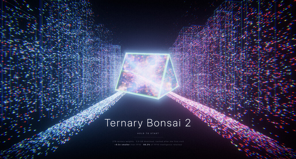 브라우저에서 WebGPU로 Ternary Bonsai 2를 실행하는 Hugging Face Space 시작 화면
