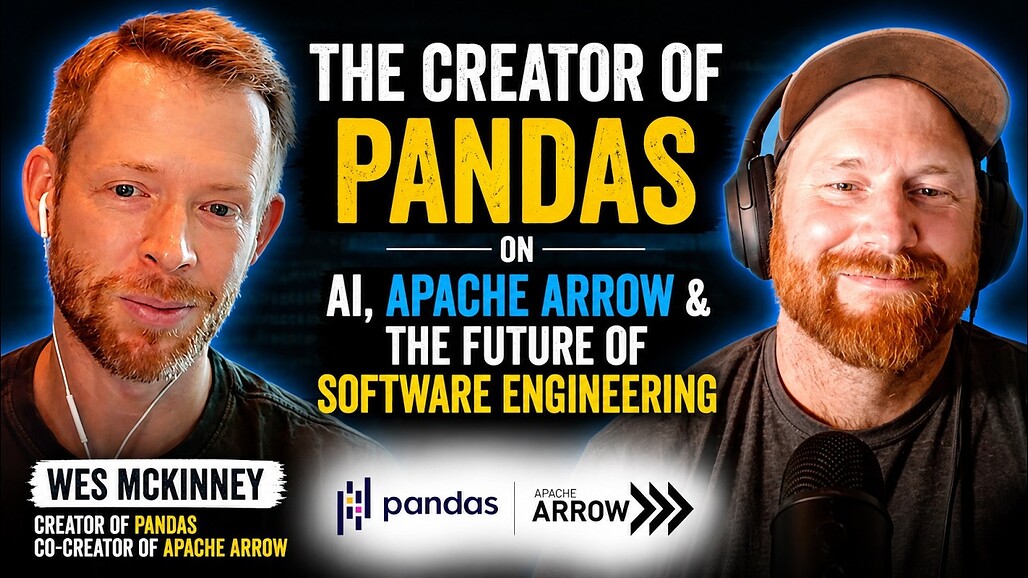 Pandas 창시자 Wes McKinney가 AI, Apache Arrow, 소프트웨어 엔지니어링의 미래를 이야기하는 인터뷰 영상 썸네일
