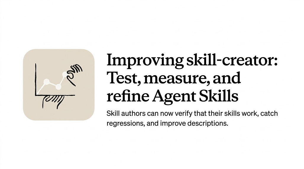 Anthropic, 에이전트 스킬의 테스트, 측정 및 개선의 자동화를 지원하도록 skill-creator 플러그인 개선
