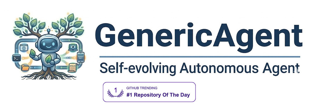 GenericAgent: 자신이 수행한 태스크로 스스로 성장하는 토큰 효율적 자기진화 LLM 에이전트 프레임워크