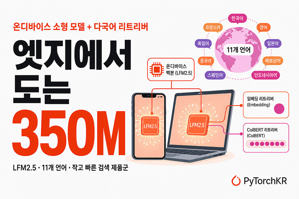 엣지에서 도는 350M LFM2.5와 다국어 검색 모델 LFM2.5 Retrievers