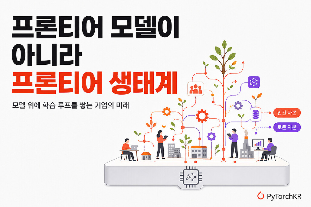 프론티어 모델과 프론티어 생태계를 대비한 일러스트, 사티아 나델라 에세이 소개
