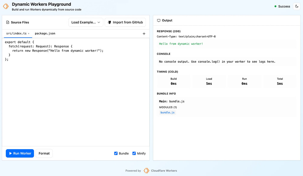 Dynamic Workers Playground