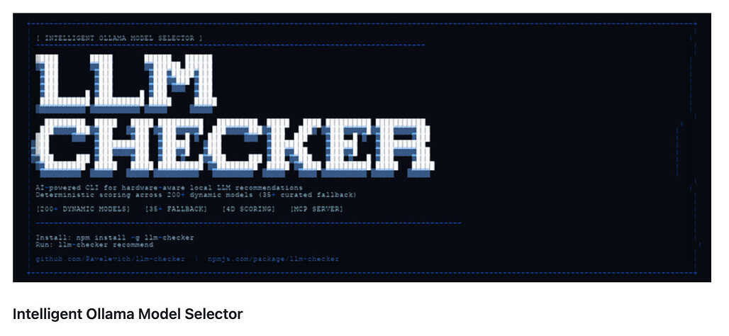 LLM Checker: 하드웨어 맞춤형 로컬 LLM 추천 및 구동 최적화 CLI 도구