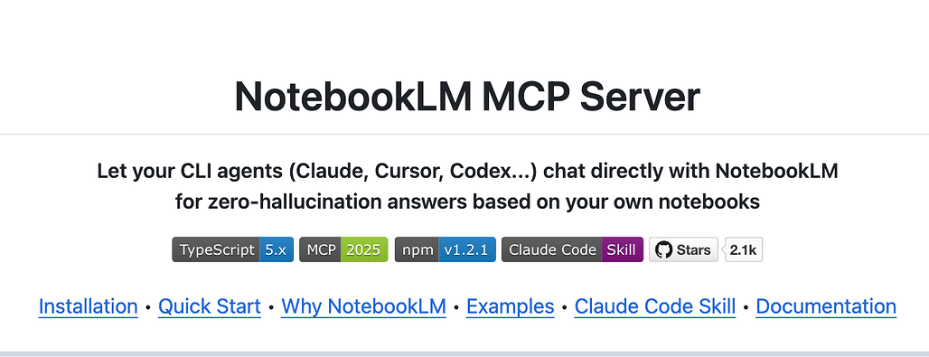 NotebookLM MCP: AI 에이전트가 NotebookLM을 통해 문서를 직접 검색하고 인용 근거 기반으로 답변하는 MCP 서버