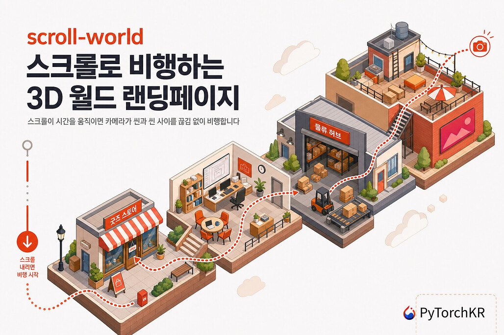 scroll-world: 스크롤에 맞춰 브랜드를 3D 월드처럼 비행하는 랜딩페이지를 만드는 에이전트 스킬