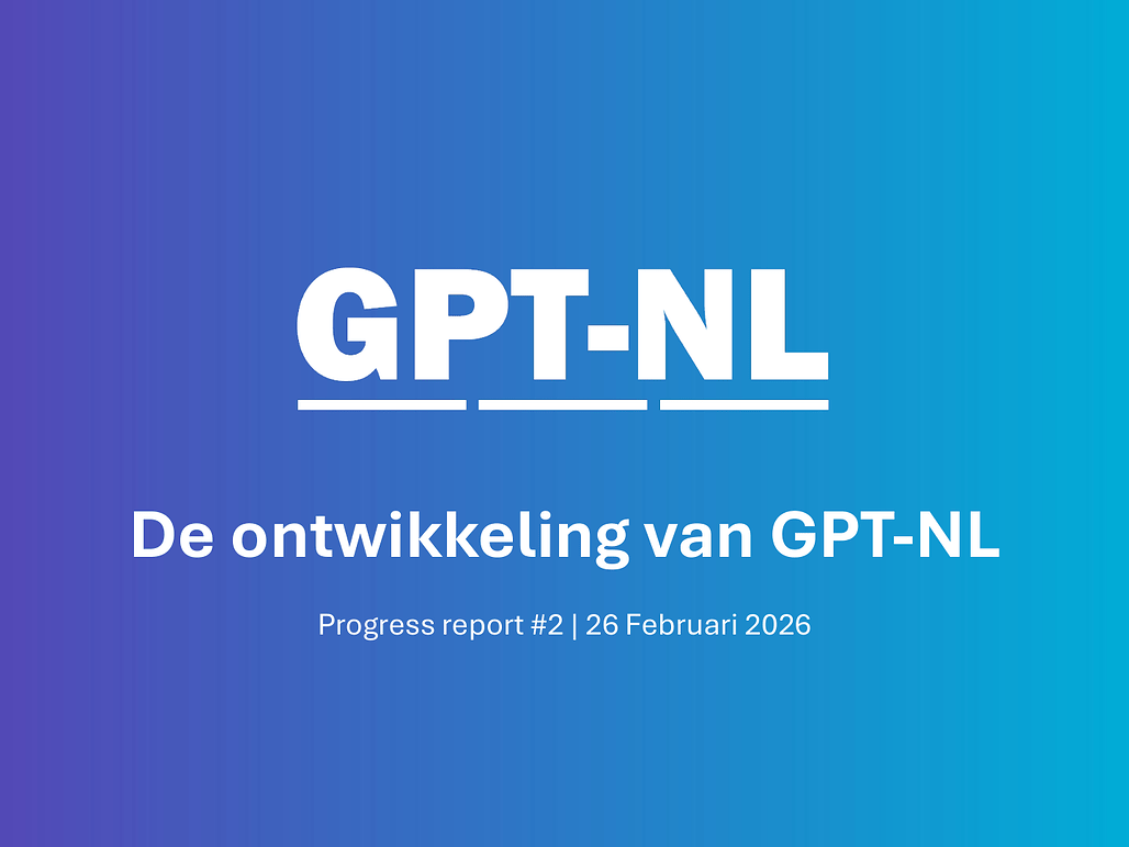 GPT-NL 진행 보고서 표지, 네덜란드의 소버린 AI 언어모델