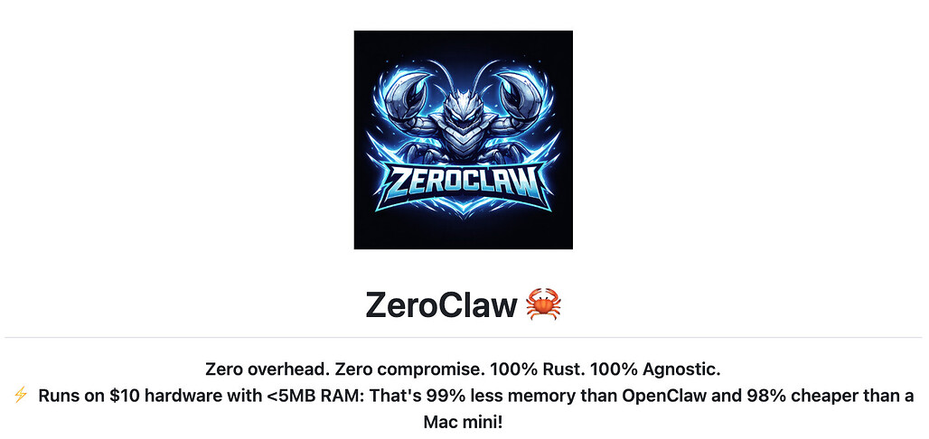 ZeroClaw: 100% Rust로 작성된 초경량 자율형 인공지능 에이전트 프레임워크