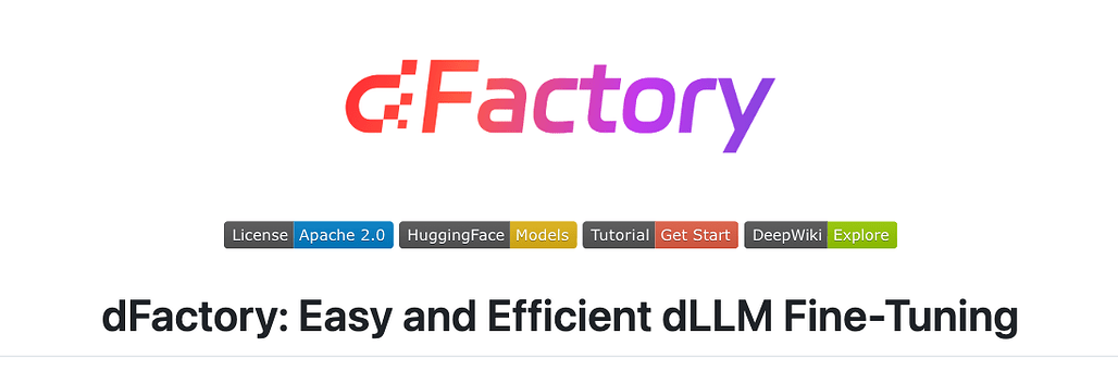 dFactory: 쉽고 효율적인 Diffusion LLM의 파인튜닝을 위한 오픈소스 프레임워크