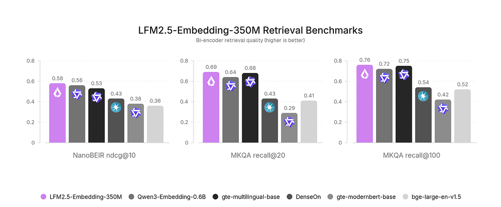 LFM2.5-Embedding의 단일 벡터 표현 방식