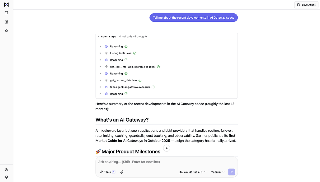 TrueForge에 기본 포함된 채팅 UI 화면